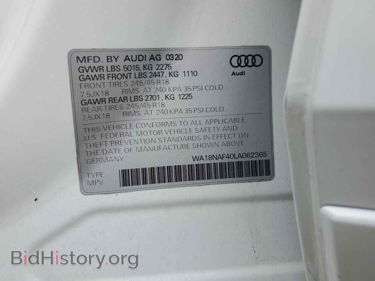 2020 AUDI A4 - VIN: WA18NAF40LA062365 - Фото 14