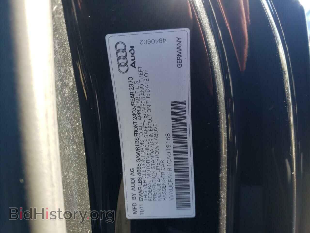 2012 AUDI A5 - VIN: WAUCFAFR1CA019188 - Photo 10