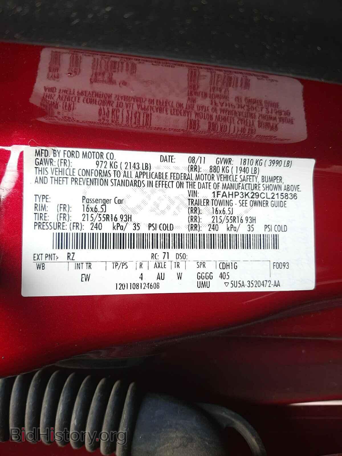 2012 FORD FOCUS - VIN: 1FAHP3K29CL215836 - Фото 10