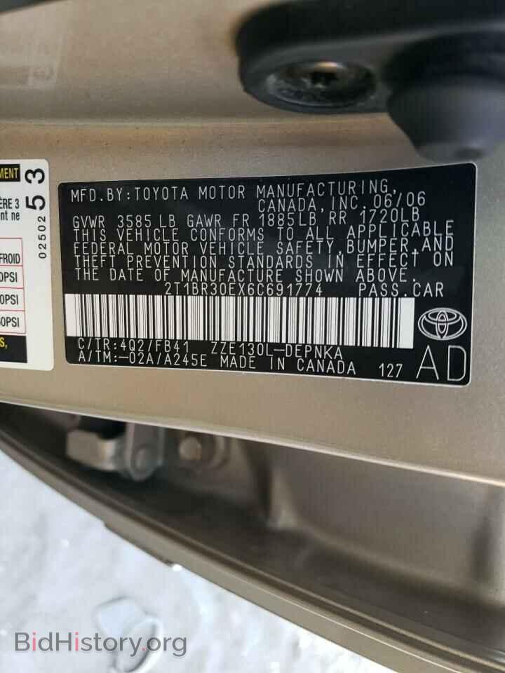 2006 TOYOTA COROLLA - VIN: 2T1BR30EX6C691774 - Photo 12
