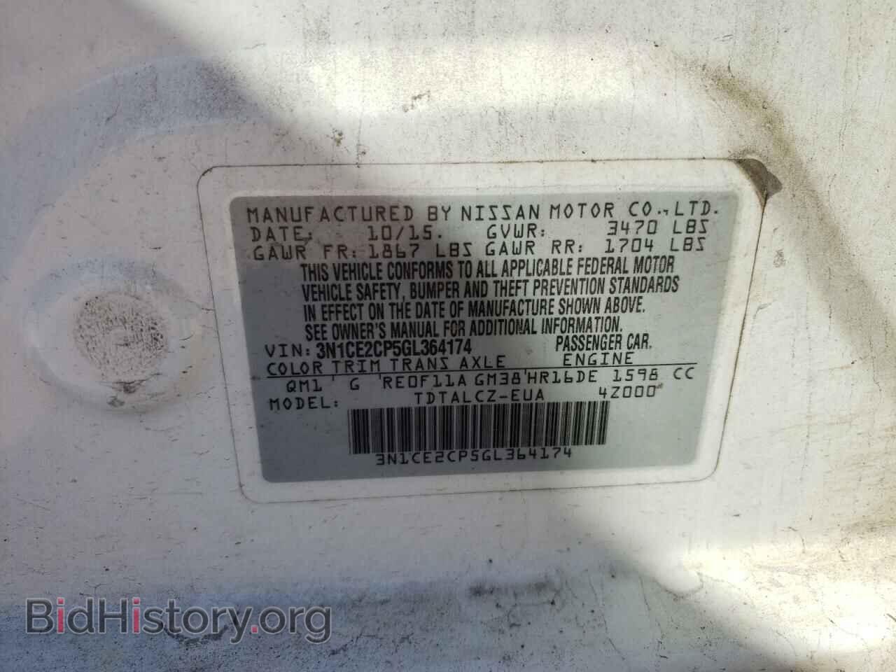 2016 NISSAN VERSA - VIN: 3N1CE2CP5GL364174 - Photo 10