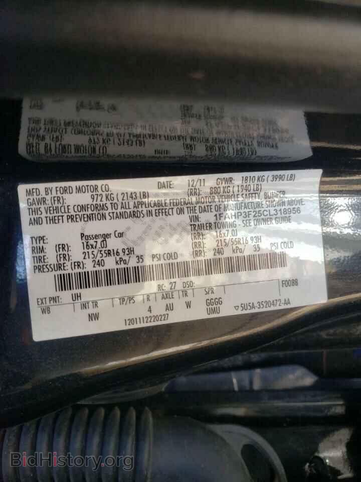 2012 FORD FOCUS - VIN: 1FAHP3F25CL318956 - Фото 10
