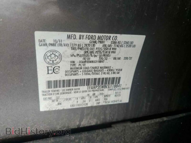 2012 Ford TAURUS (VIN 1FAHP2EW8CG118841) — photo 12 of 12