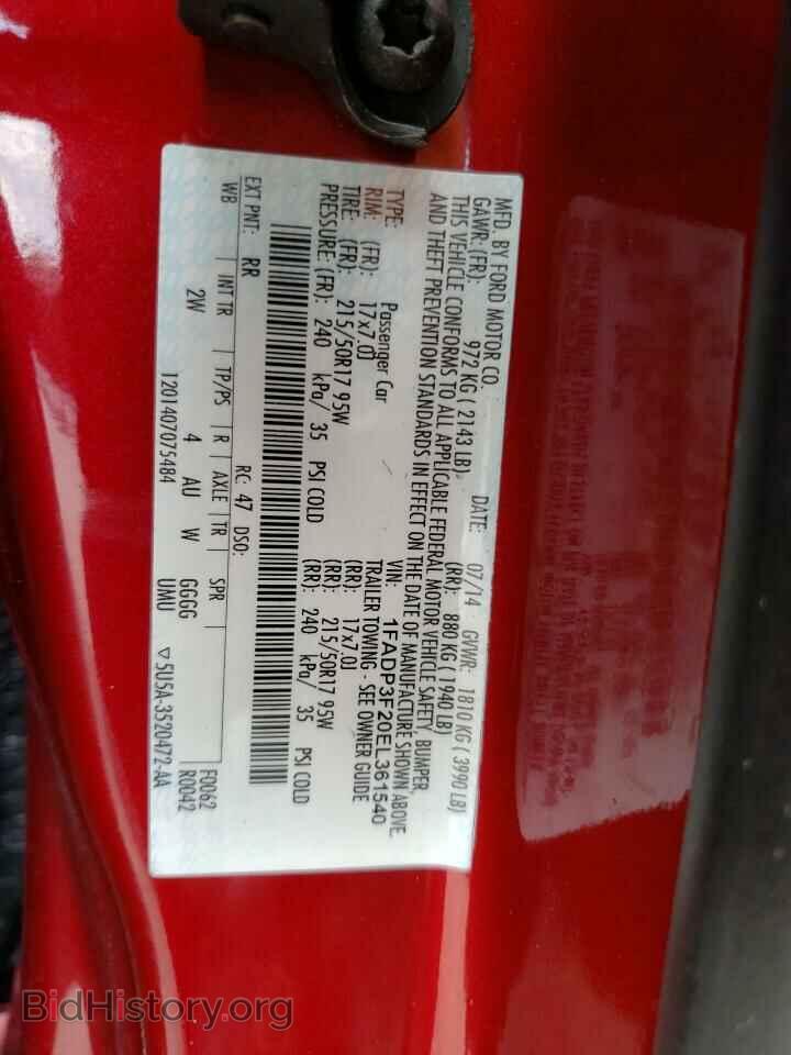 2014 FORD FOCUS - VIN: 1FADP3F20EL361540 - Фото 10