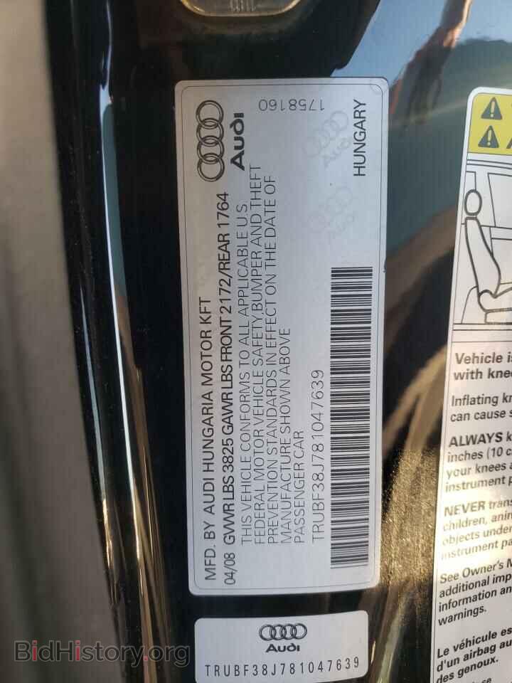 2008 AUDI TT - VIN: TRUBF38J781047639 - Фото 10