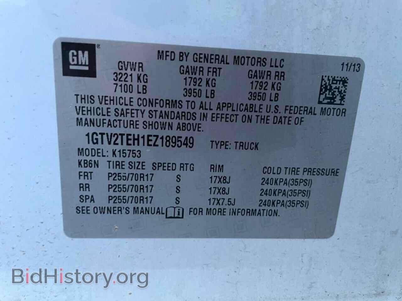 2014 GMC SIERRA - VIN: 1GTV2TEH1EZ189549 - Фото 9