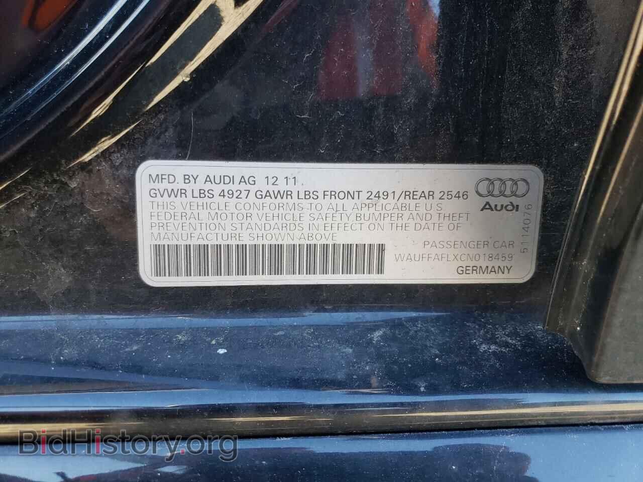 2012 AUDI A4 - VIN: WAUFFAFLXCN018459 - Фото 10