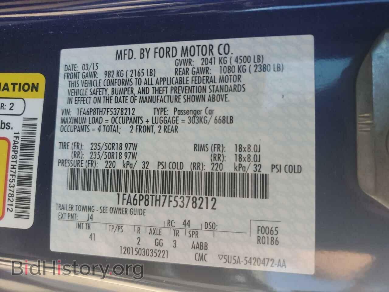 2015 FORD ALL Models - VIN: 1FA6P8TH7F5378212 - Photo 12