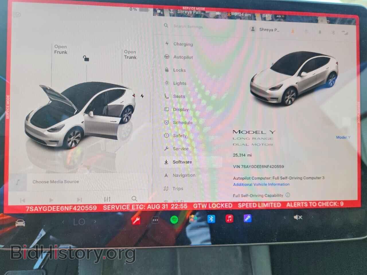 2022 TESLA MODEL Y - VIN: 7SAYGDEE6NF420559 - Photo 9