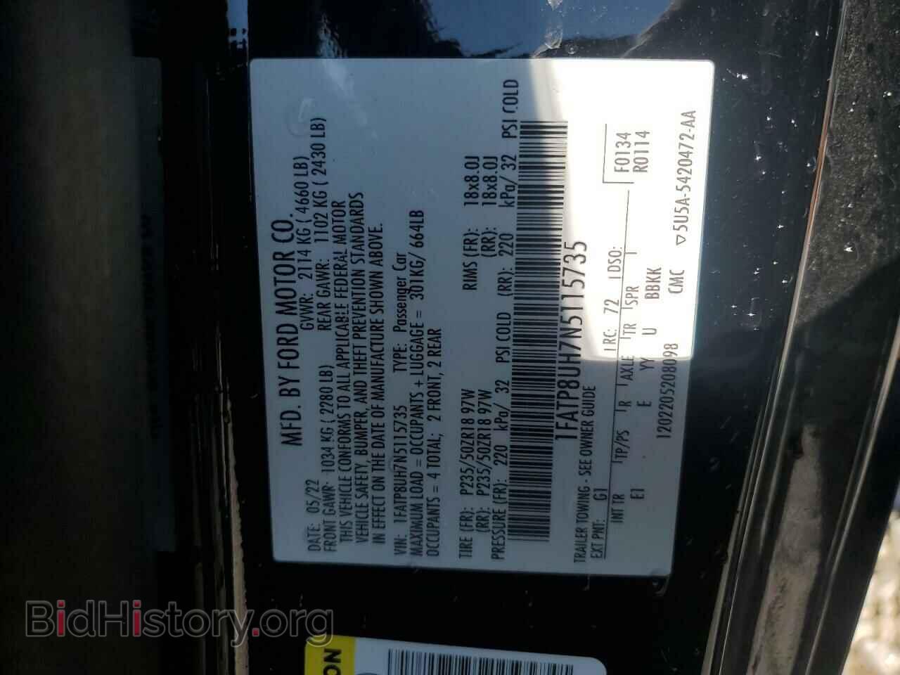 2022 FORD ALL Models - VIN: 1FATP8UH7N5115735 - Photo 12