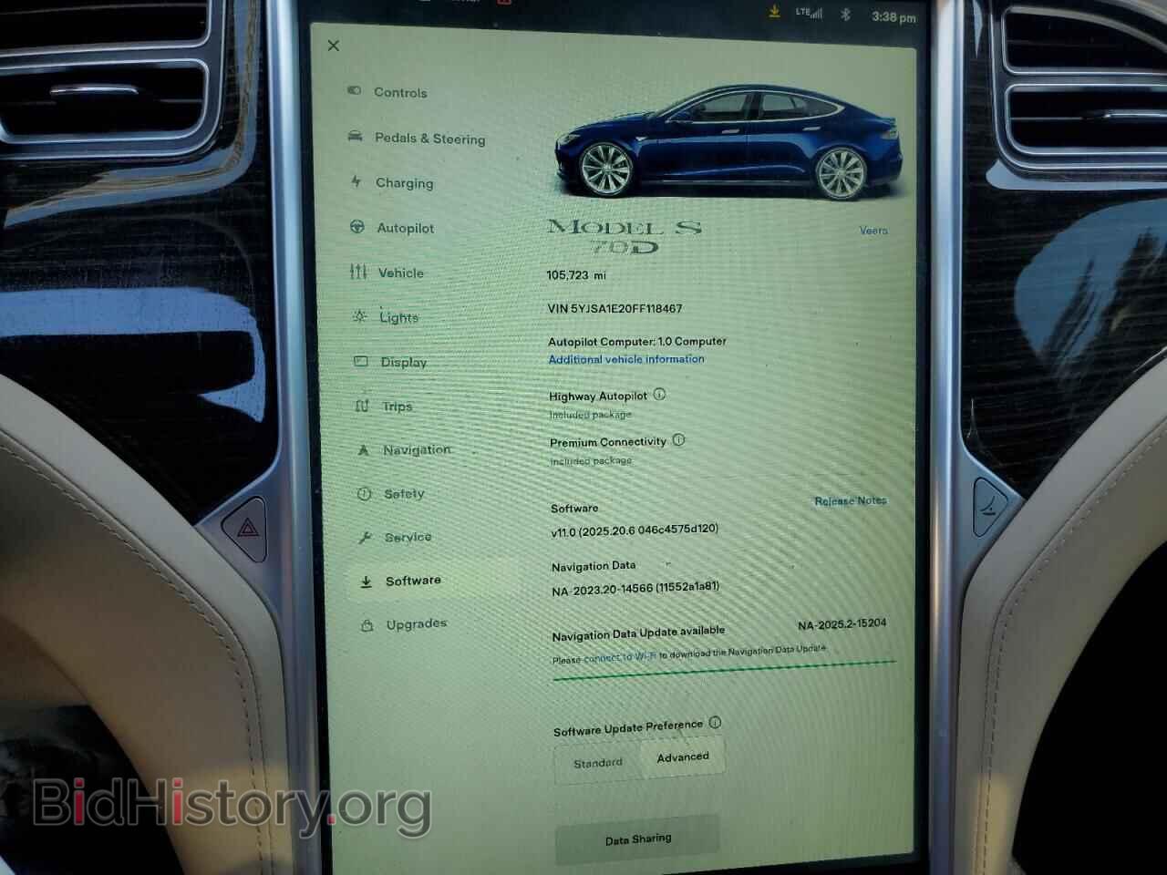 2015 TESLA MODEL S - VIN: 5YJSA1E20FF118467 - Photo 9
