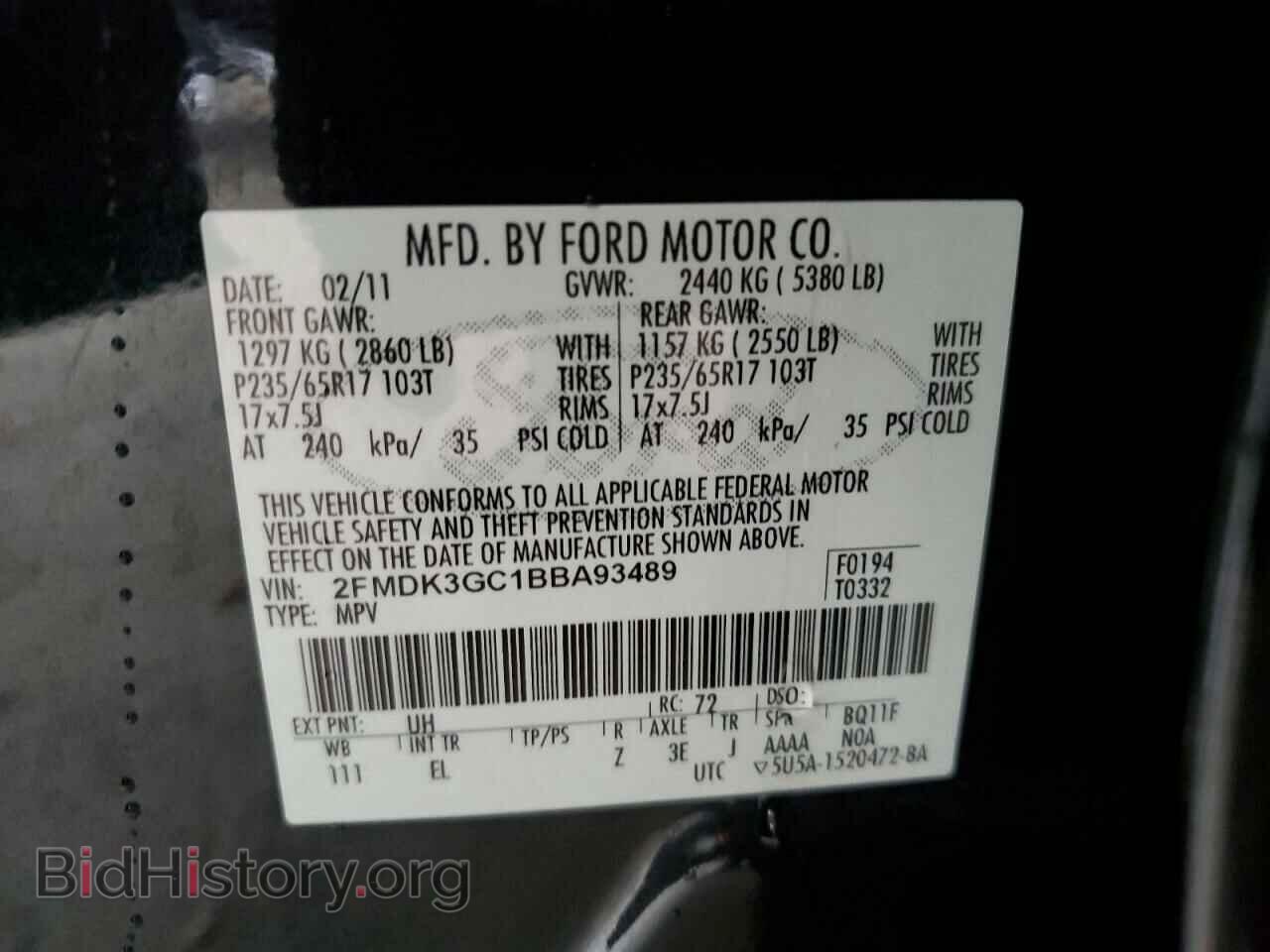 2011 FORD EDGE - VIN: 2FMDK3GC1BBA93489 - Photo 10