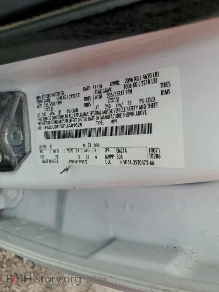2015 FORD ESCAPE - VIN: 1FMCU0F75FUA81628 - Photo 10