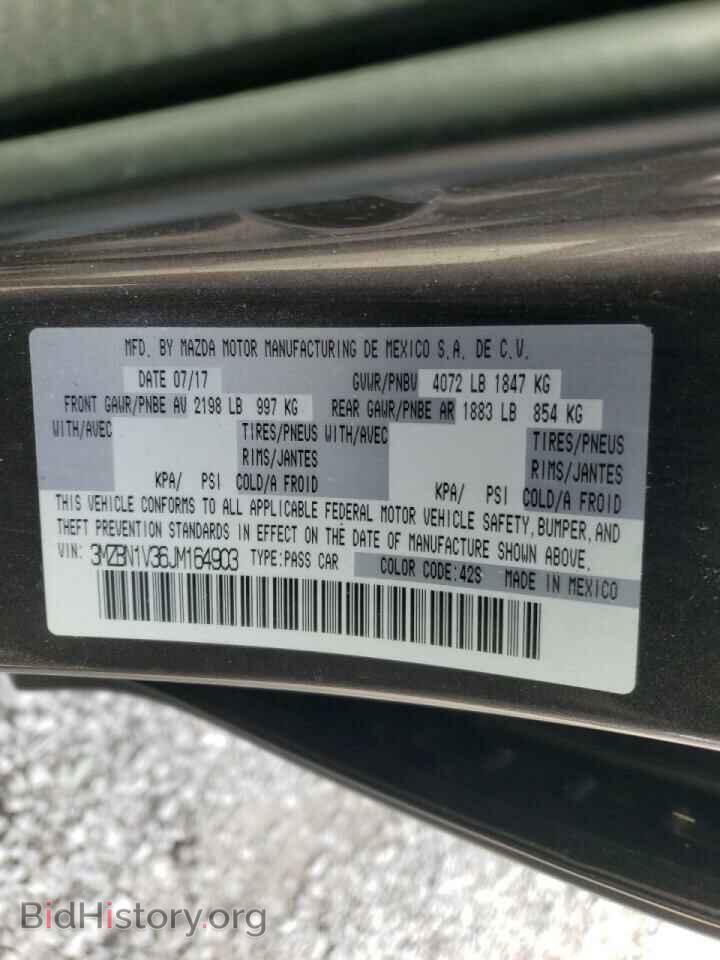 2018 MAZDA 3 - VIN: 3MZBN1V36JM164903 - Фото 10