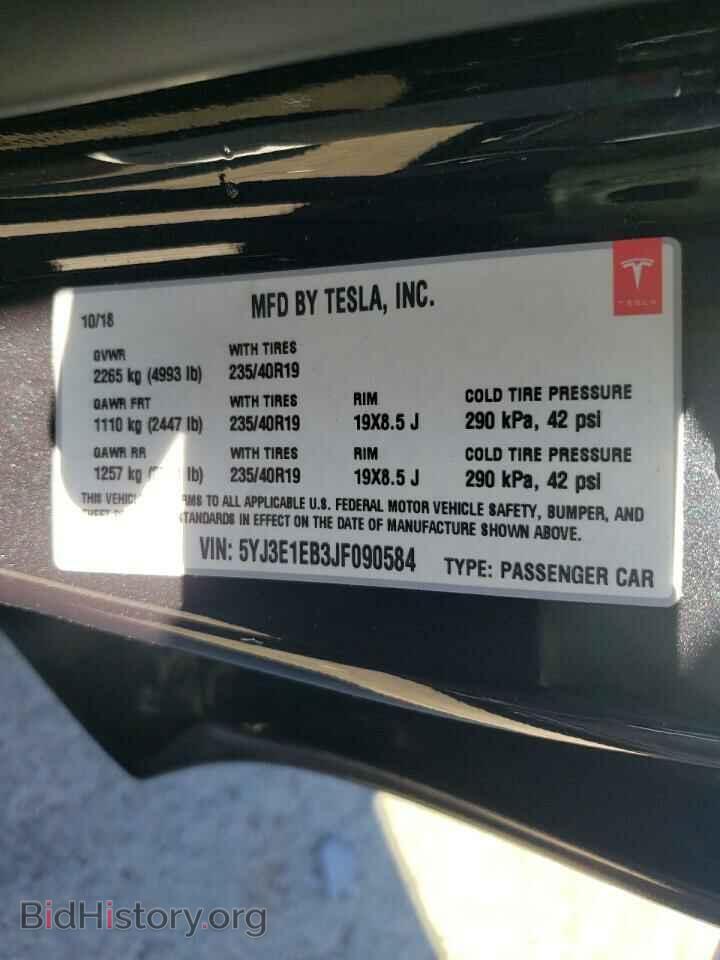 2018 TESLA MODEL 3 - VIN: 5YJ3E1EB3JF090584 - Фото 10
