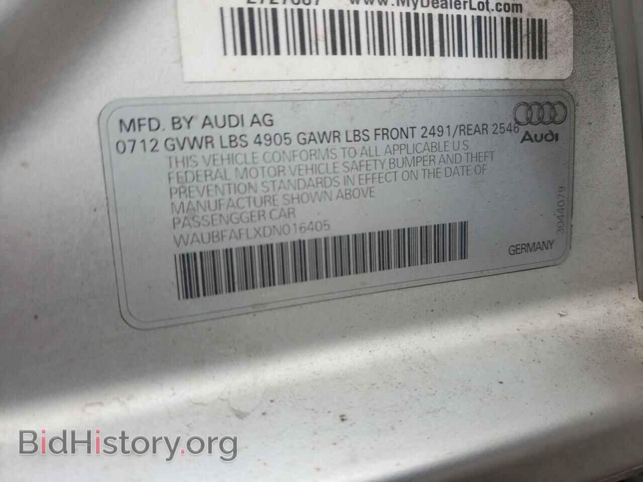 2013 AUDI A4 - VIN: WAUBFAFLXDN016405 - Фото 10