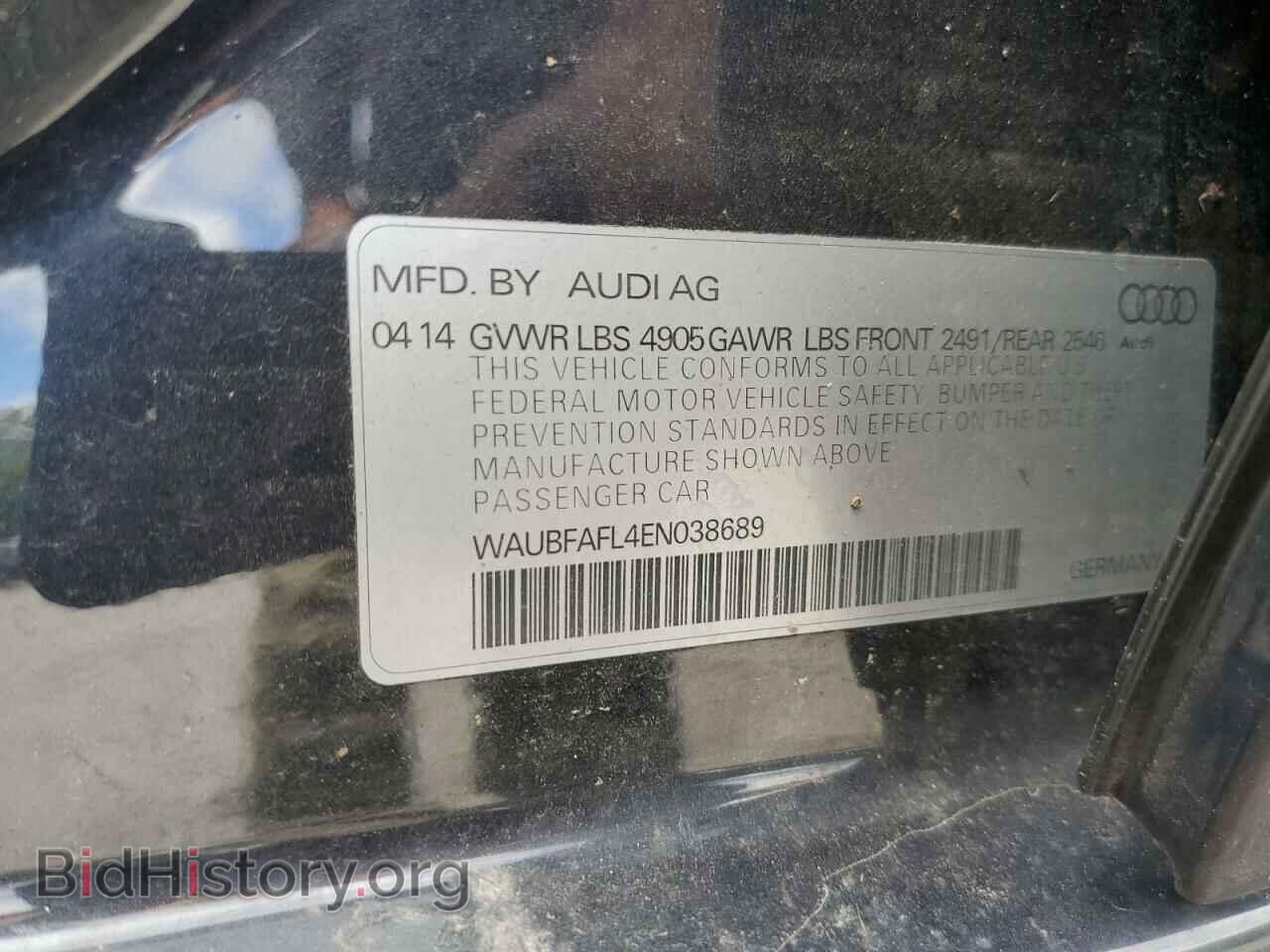 2014 AUDI A4 - VIN: WAUBFAFL4EN038689 - Фото 12