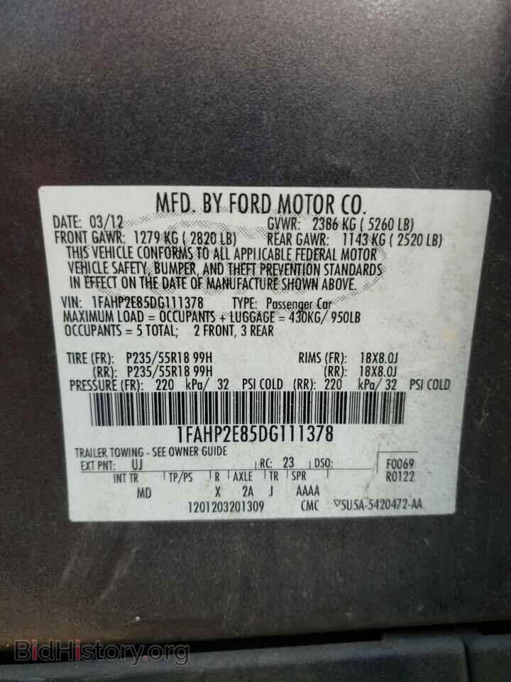 2013 FORD TAURUS - VIN: 1FAHP2E85DG111378 - Фото 12