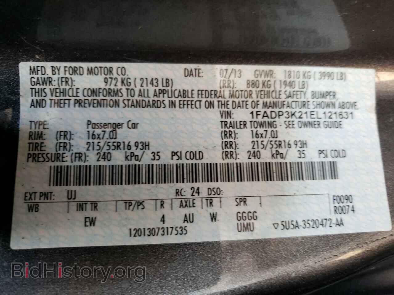 2014 FORD FOCUS - VIN: 1FADP3K21EL121631 - Photo 12
