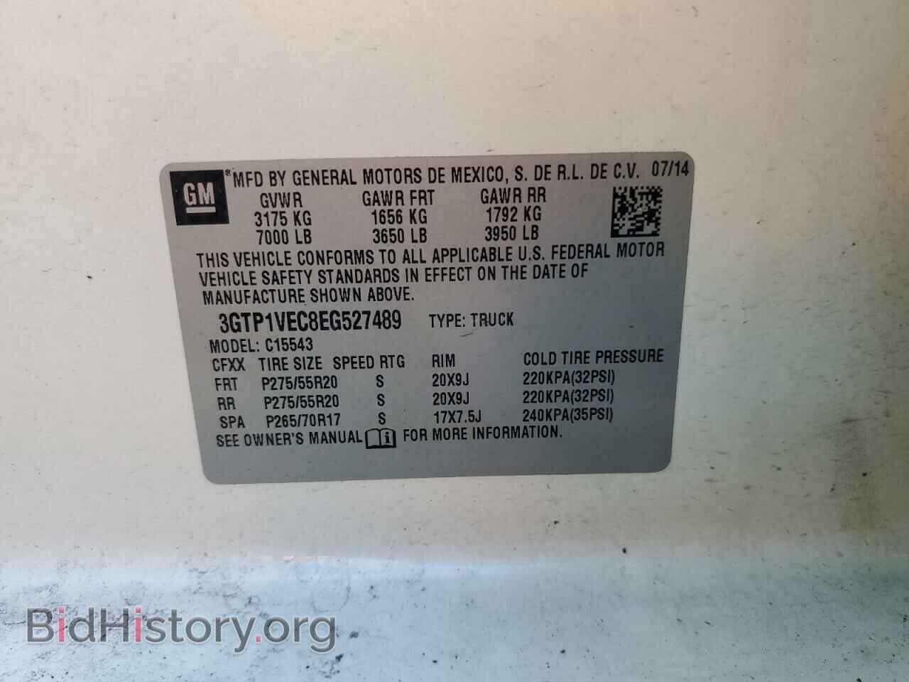 2014 GMC SIERRA - VIN: 3GTP1VEC8EG527489 - Photo 12