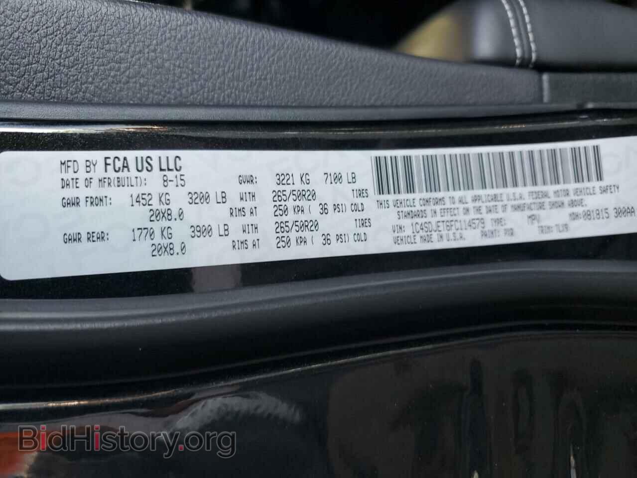 2015 DODGE DURANGO - VIN: 1C4SDJET6FC114579 - Photo 10