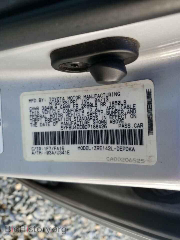 2013 TOYOTA COROLLA - VIN: 5YFBU4EE0DP188426 - Фото 10