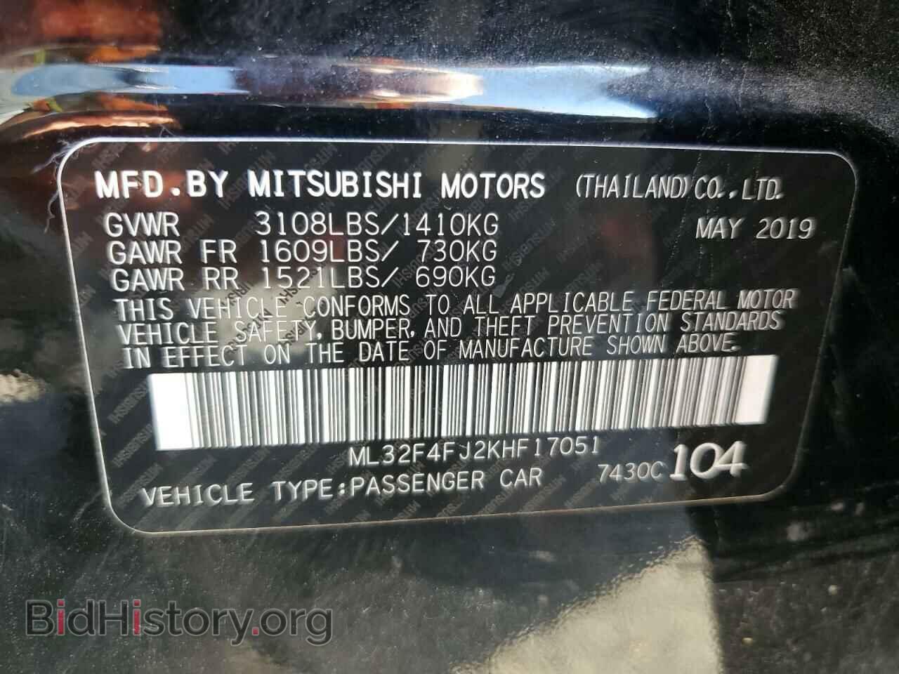 2019 MITSUBISHI MIRAGE - VIN: ML32F4FJ2KHF17051 - Фото 12