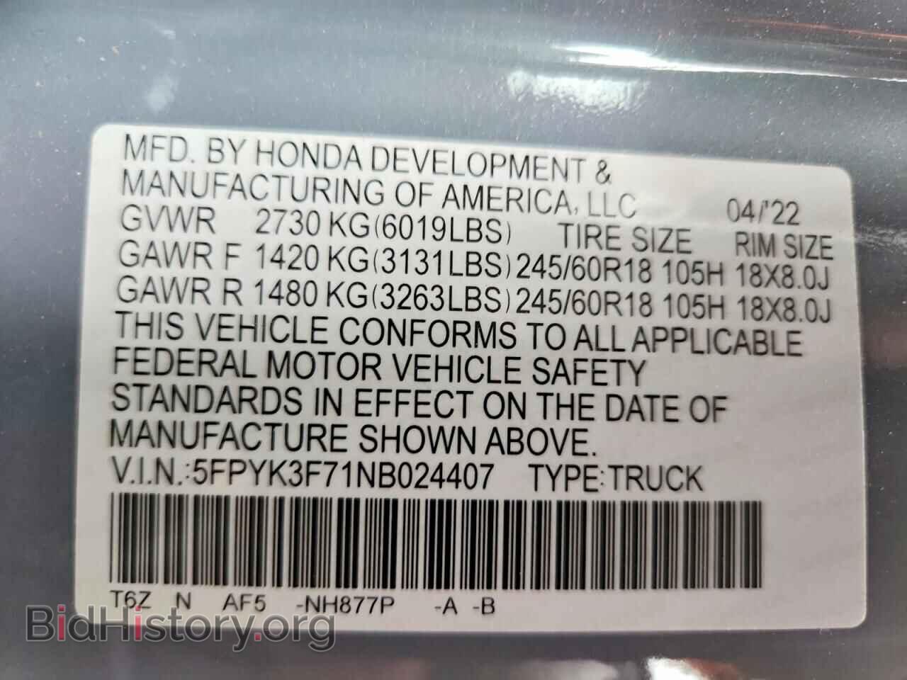2022 HONDA RIDGELINE - VIN: 5FPYK3F71NB024407 - Photo 12