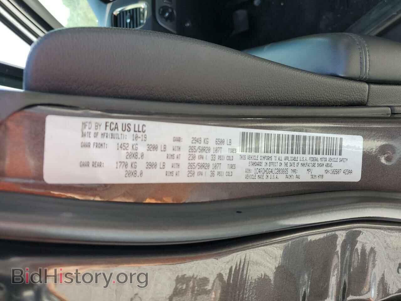 2020 DODGE DURANGO - VIN: 1C4RDHDG4LC203865 - Photo 13
