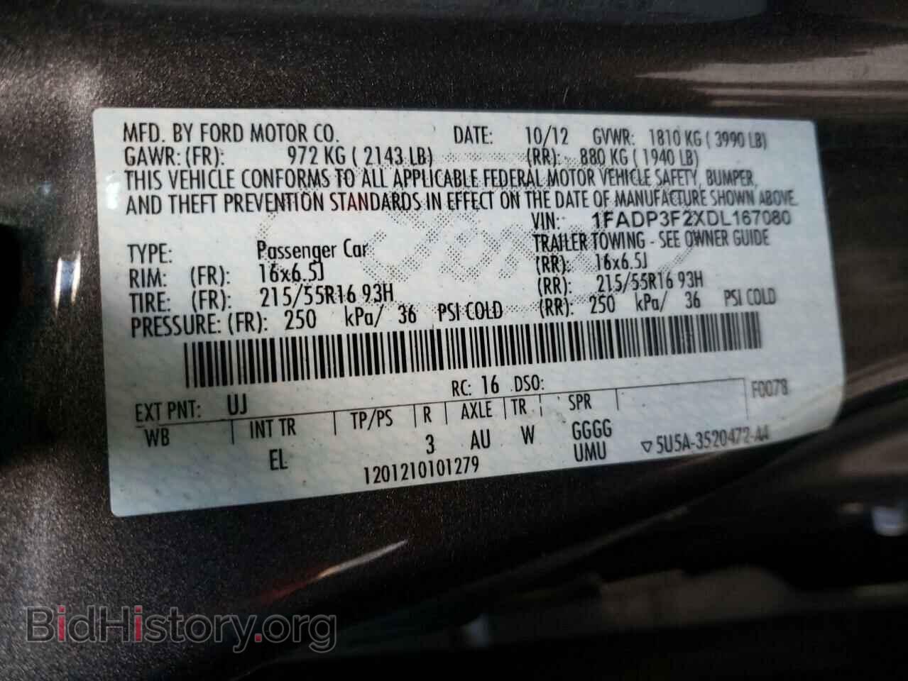 2013 FORD FOCUS - VIN: 1FADP3F2XDL167080 - Фото 10