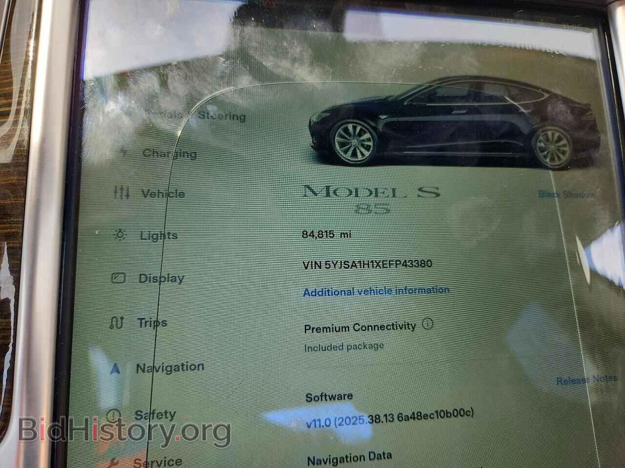 2014 TESLA MODEL S - VIN: 5YJSA1H1XEFP43380 - Photo 9