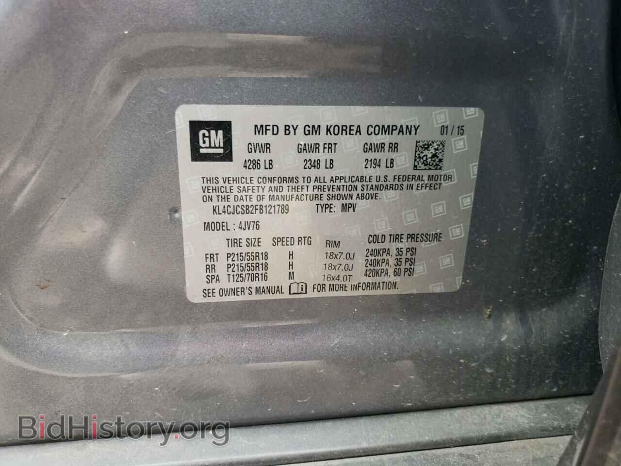 2015 BUICK ENCORE - VIN: KL4CJCSB2FB121789 - Photo 10