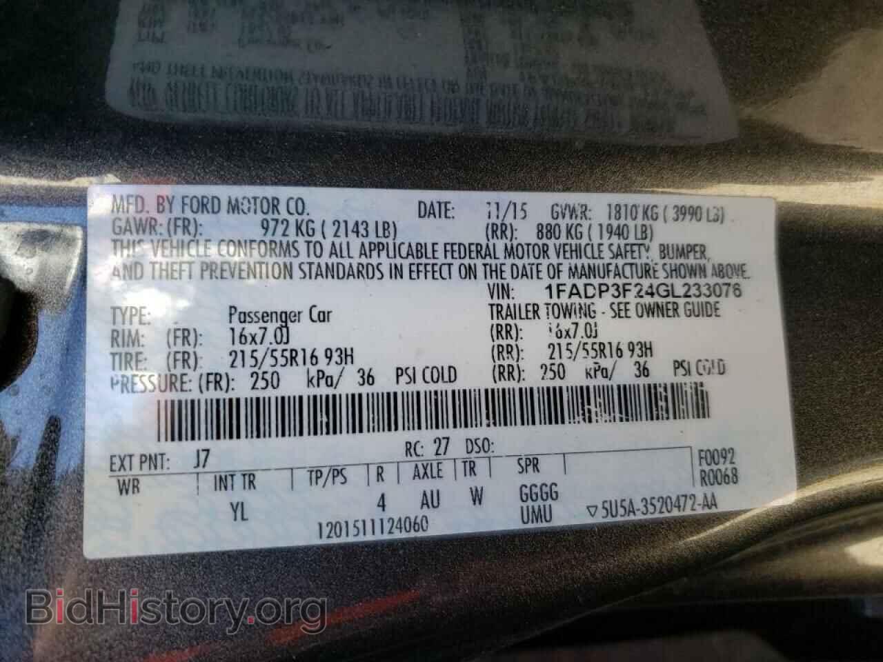 2016 FORD FOCUS - VIN: 1FADP3F24GL233076 - Фото 10