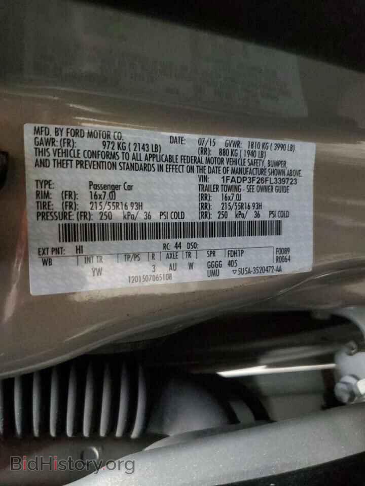 2015 FORD FOCUS - VIN: 1FADP3F26FL339723 - Фото 10