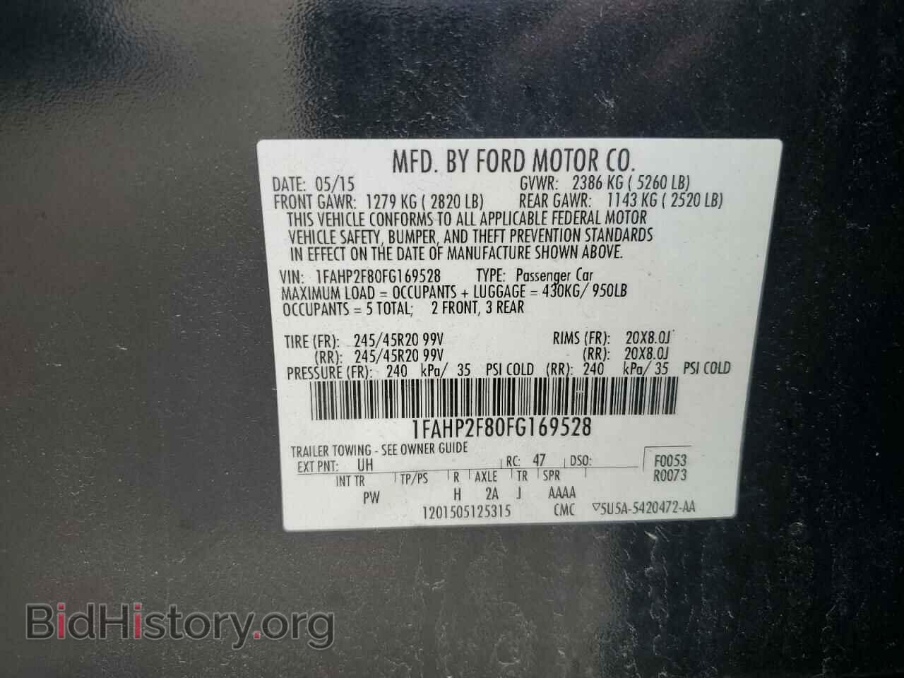 2015 FORD TAURUS - VIN: 1FAHP2F80FG169528 - Photo 12
