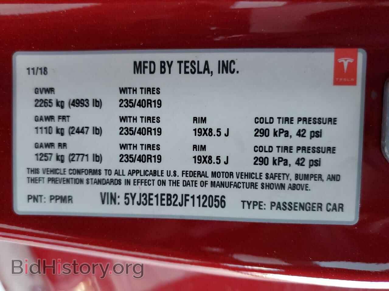 2018 TESLA MODEL 3 - VIN: 5YJ3E1EB2JF112056 - Photo 10