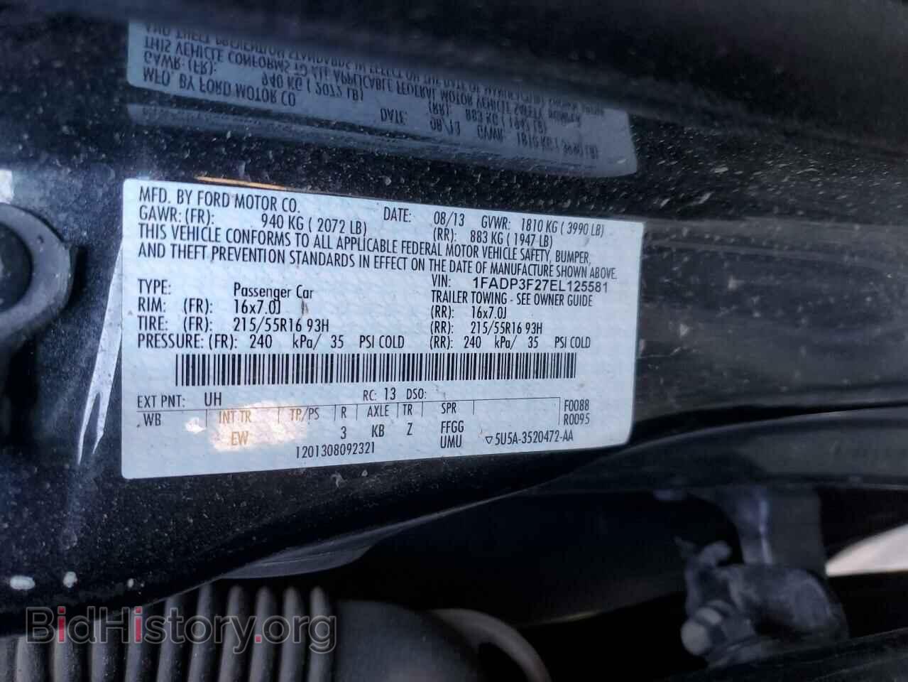 2014 FORD FOCUS - VIN: 1FADP3F27EL125581 - Фото 12