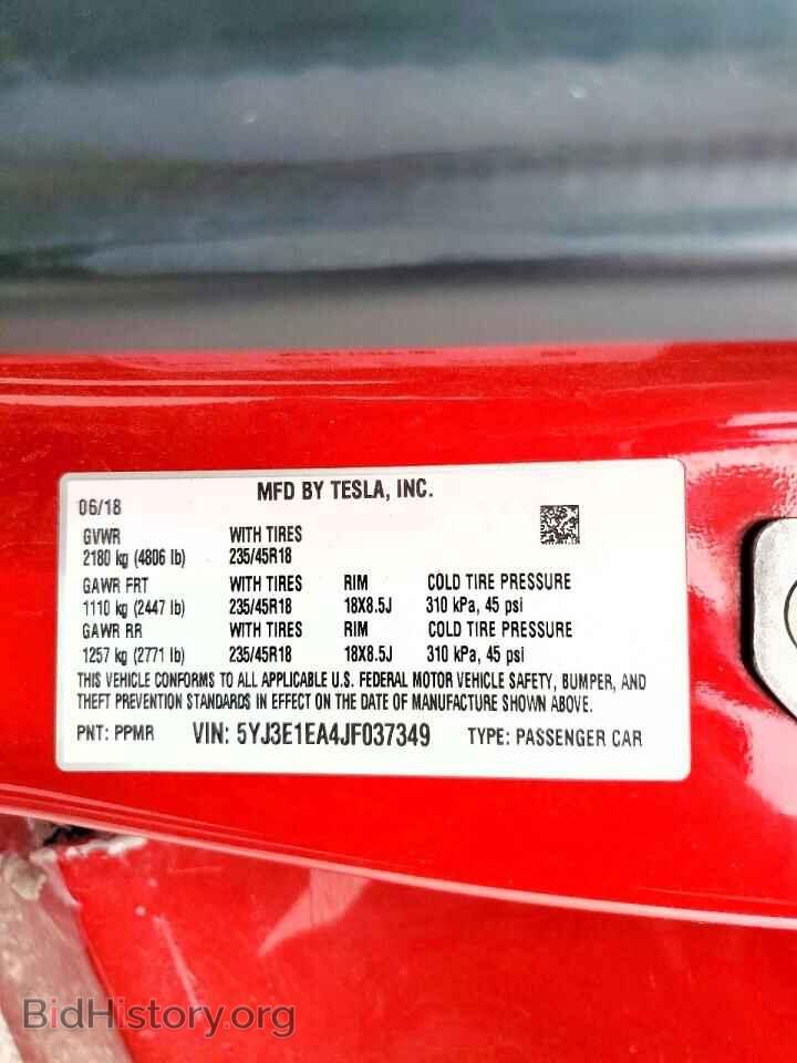 2018 TESLA MODEL 3 - VIN: 5YJ3E1EA4JF037349 - Фото 12