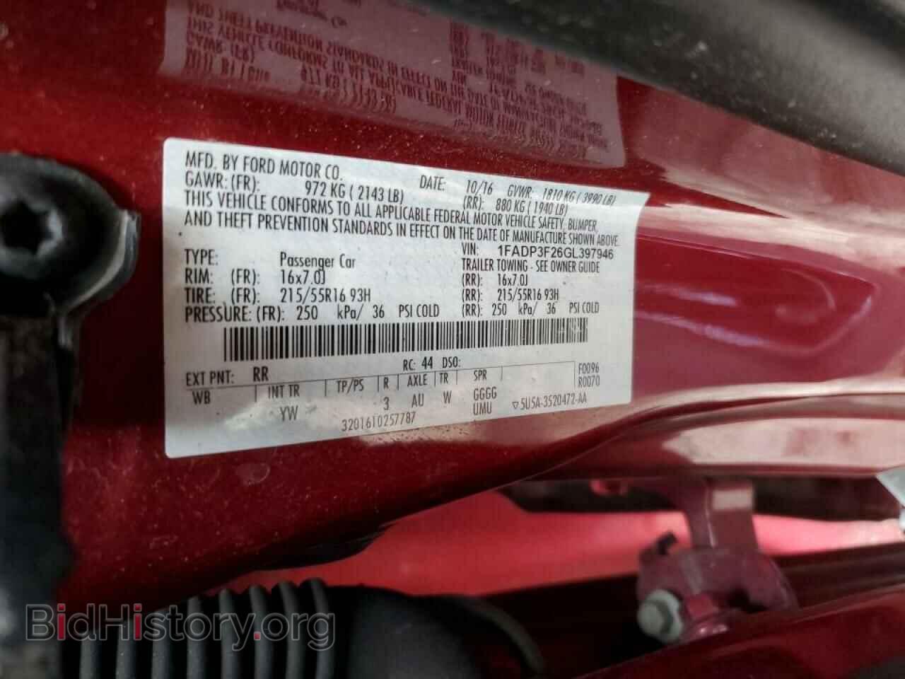 2016 FORD FOCUS - VIN: 1FADP3F26GL397946 - Фото 13