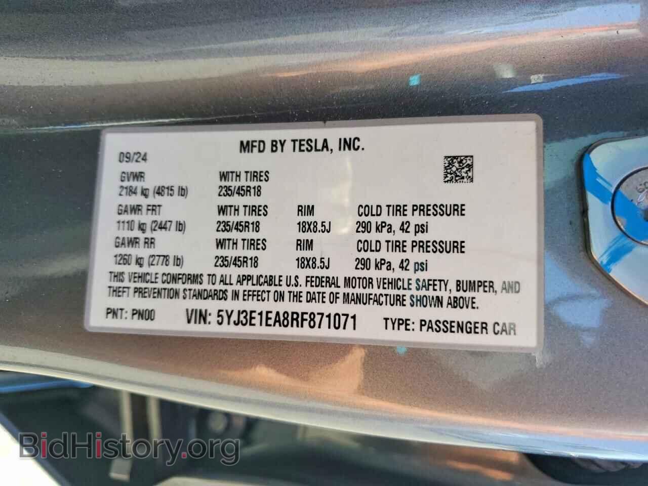 2024 TESLA MODEL 3 - VIN: 5YJ3E1EA8RF871071 - Photo 12