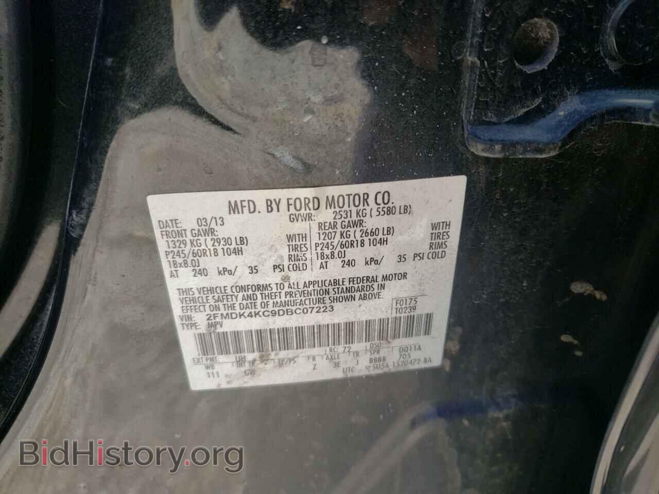 2013 FORD EDGE - VIN: 2FMDK4KC9DBC07223 - Photo 10