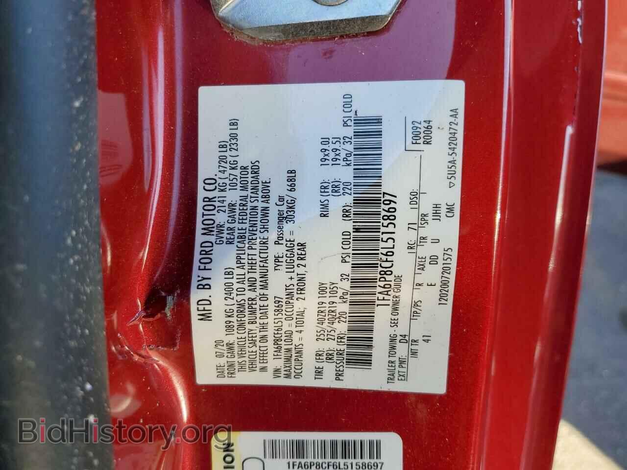 2020 FORD MUSTANG - VIN: 1FA6P8CF6L5158697 - Фото 10