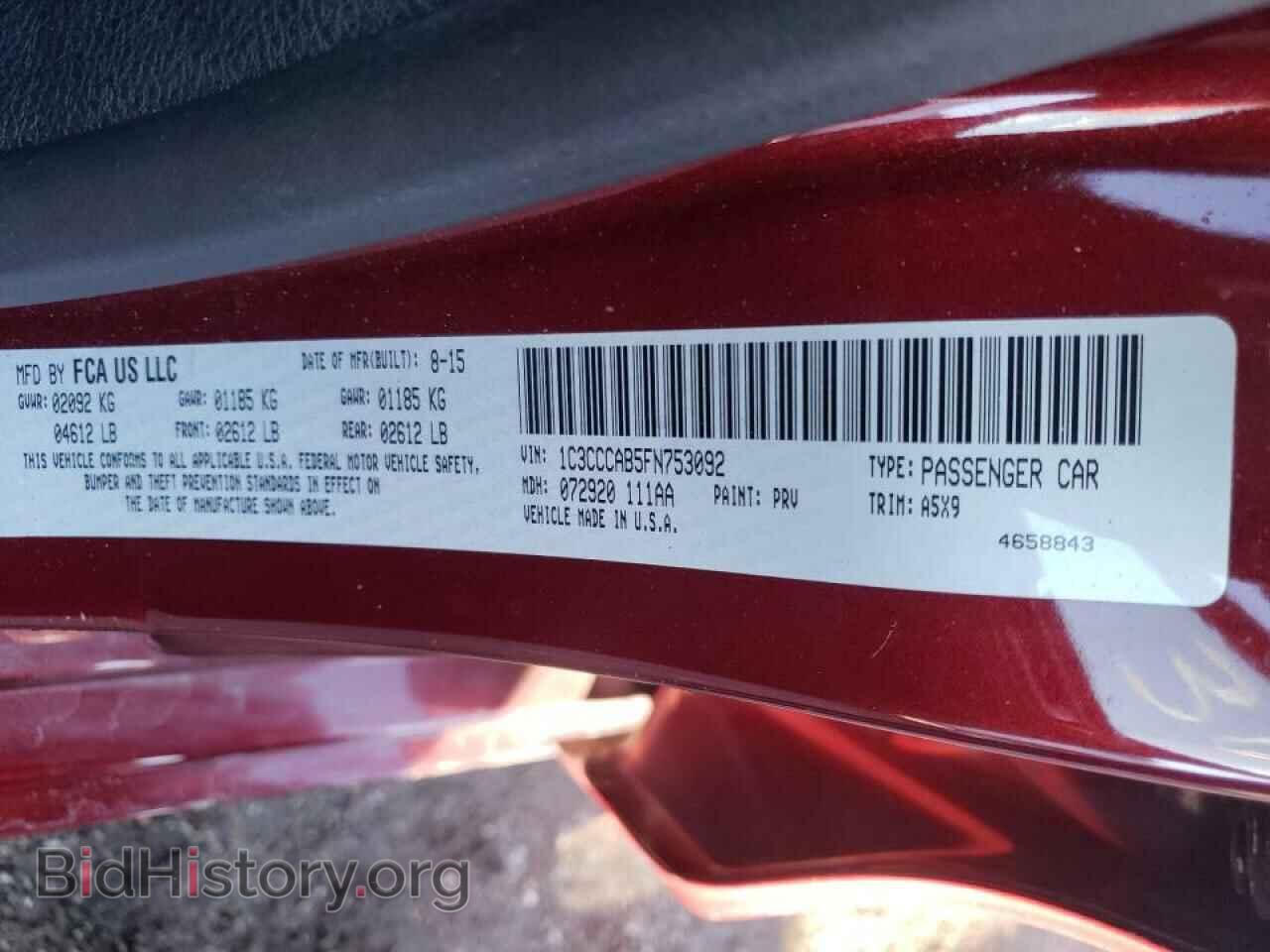 2015 CHRYSLER 200 - VIN: 1C3CCCAB5FN753092 - Фото 10