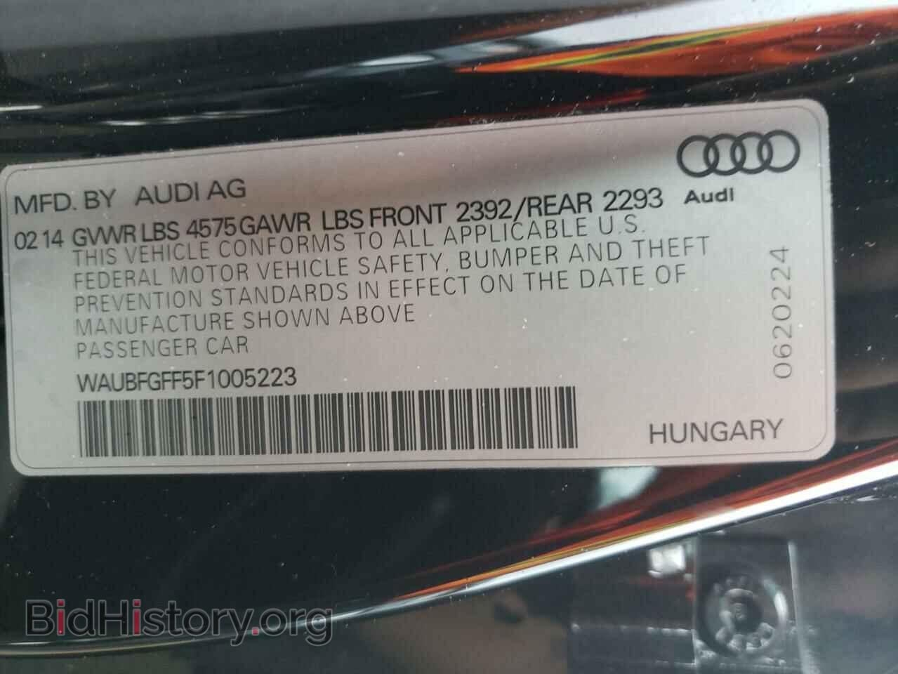 2015 AUDI S3 - VIN: WAUBFGFF5F1005223 - Фото 10