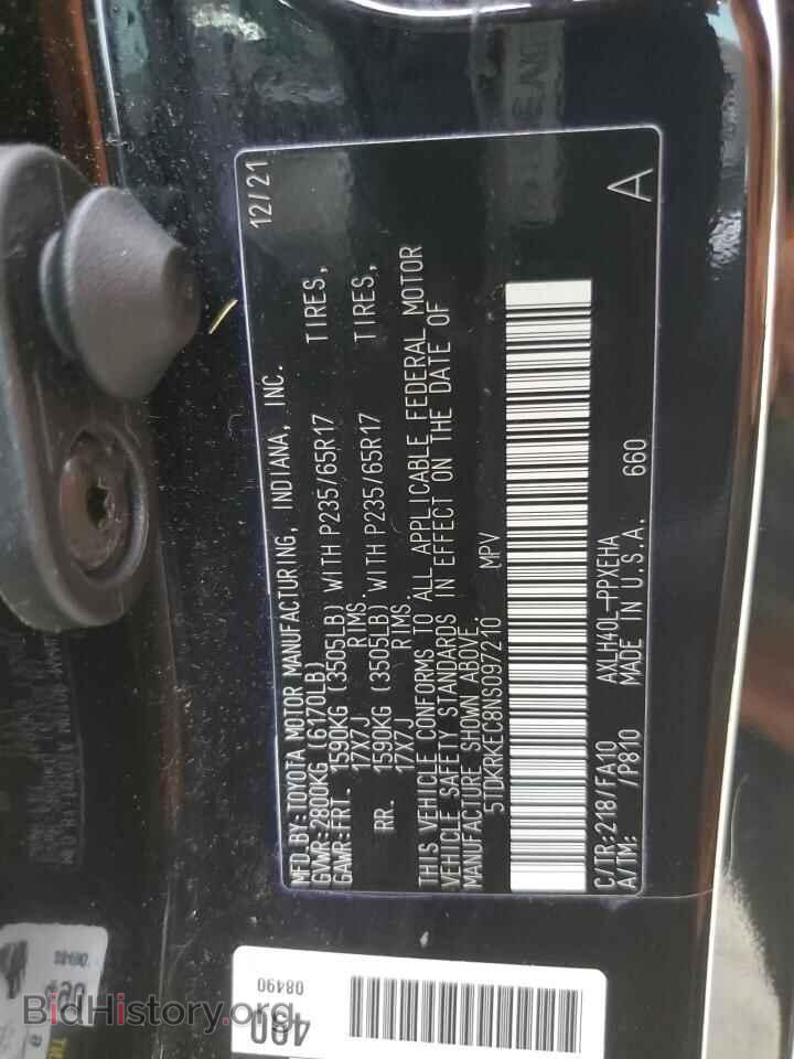 2022 TOYOTA All Models - VIN: 5TDKRKEC8NS097210 - Фото 13