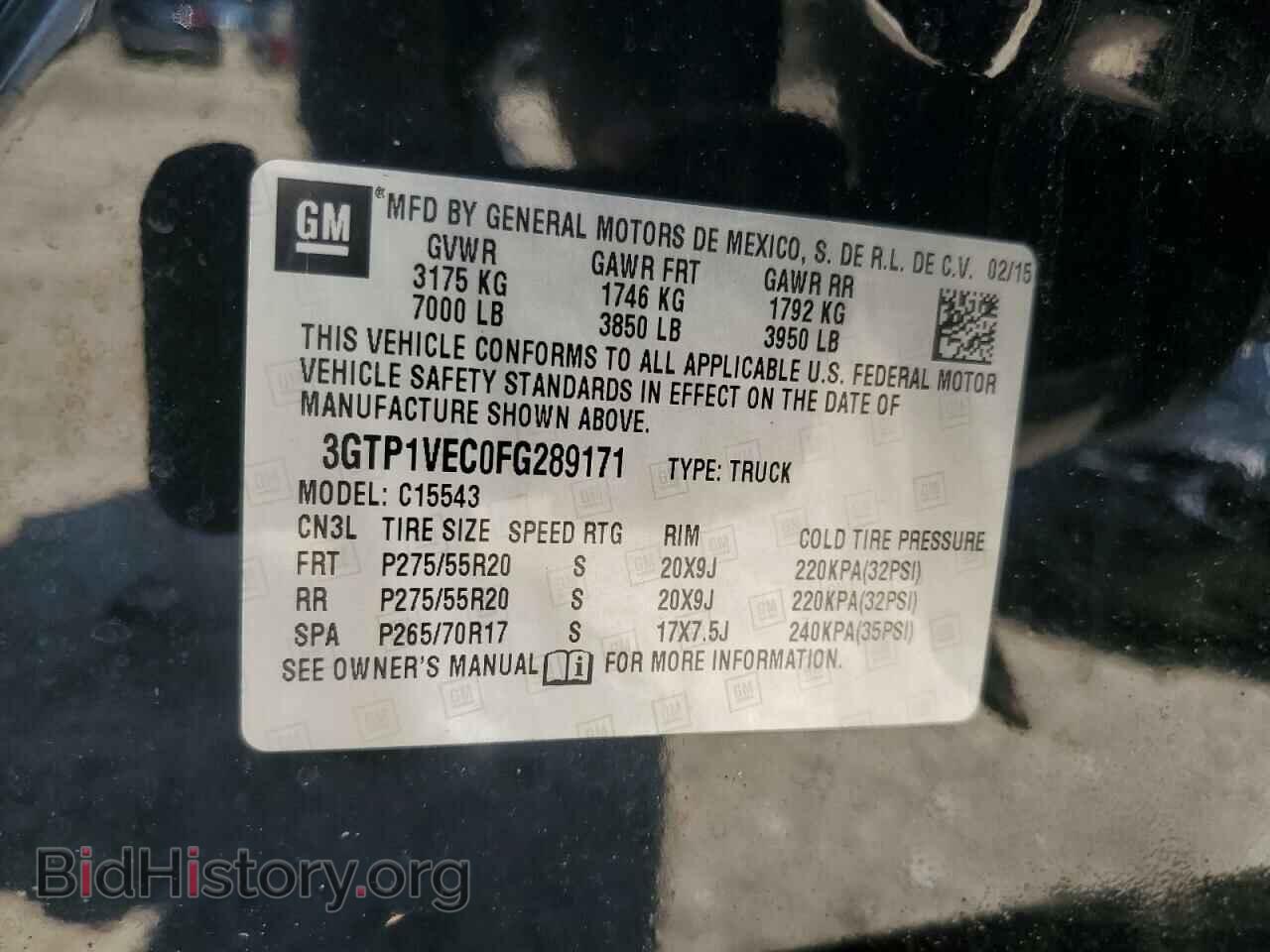 2015 GMC SIERRA - VIN: 3GTP1VEC0FG289171 - Фото 13