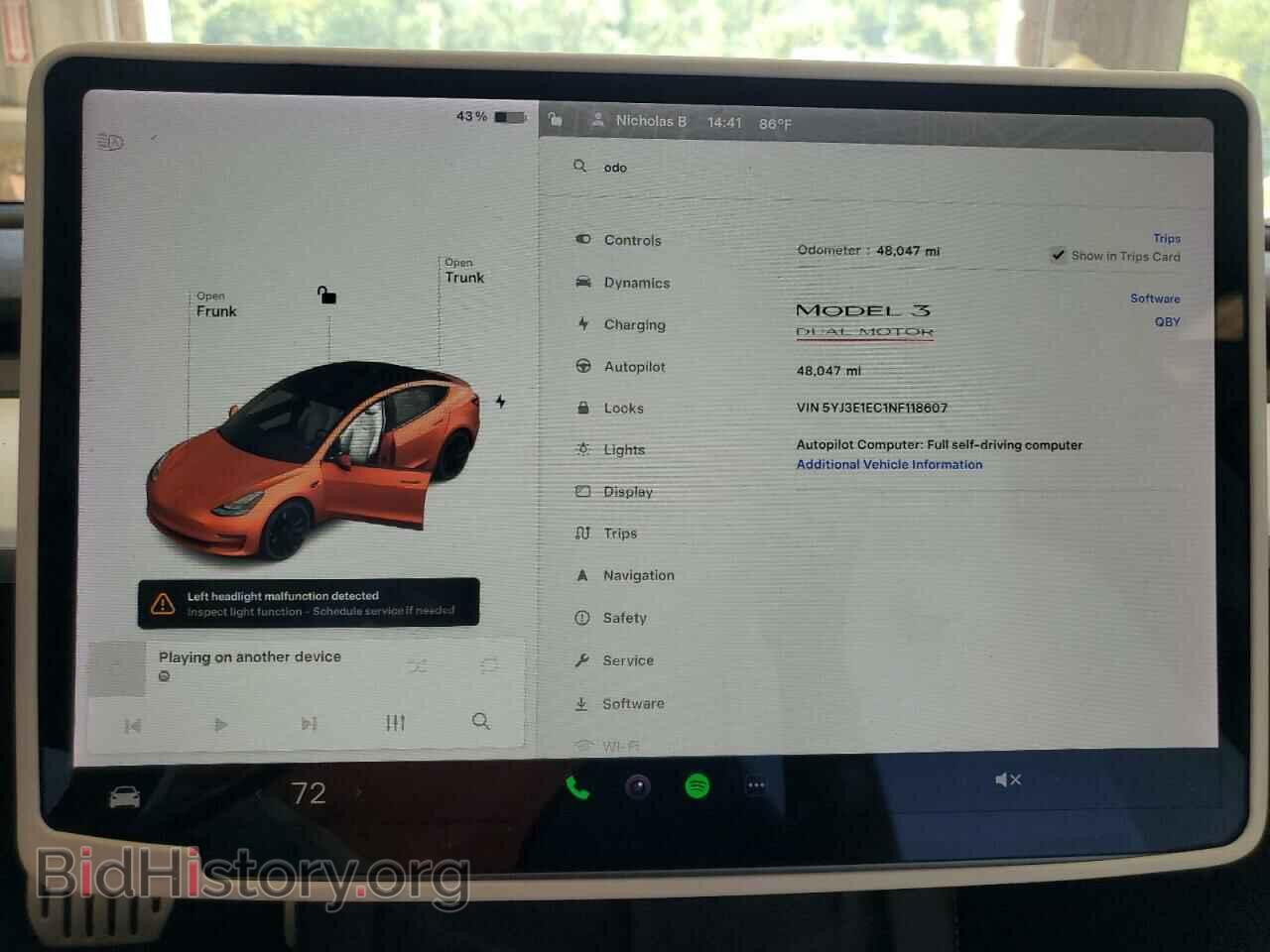 2022 TESLA MODEL 3 - VIN: 5YJ3E1EC1NF118607 - Фото 9
