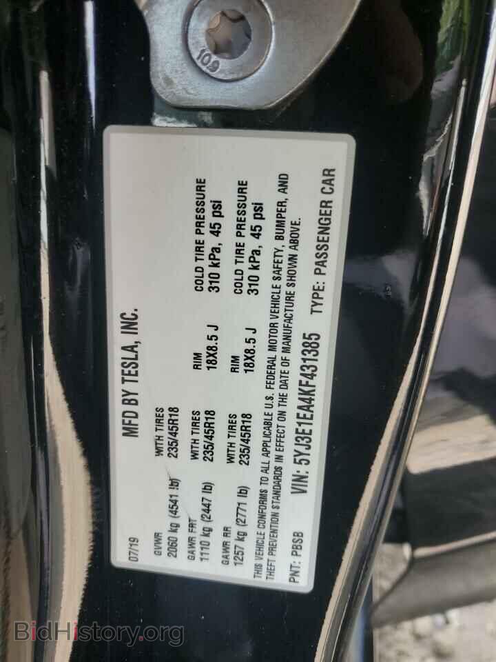 2019 TESLA MODEL 3 - VIN: 5YJ3E1EA4KF431385 - Photo 12
