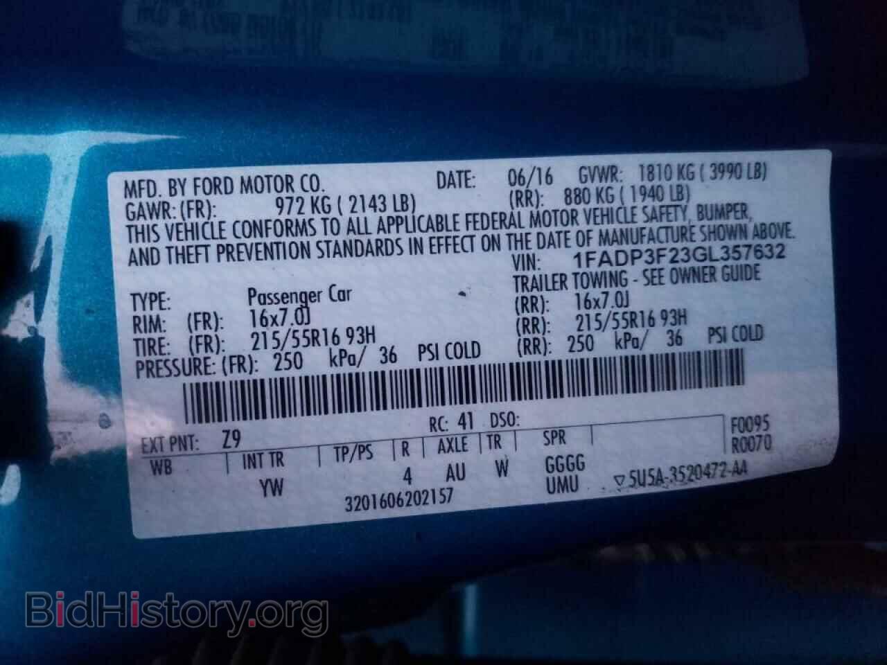 2016 FORD FOCUS - VIN: 1FADP3F23GL357632 - Photo 10