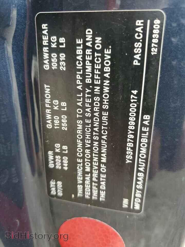 2009 SAAB 9 3 - VIN: YS3FB79Y896000174 - Фото 10